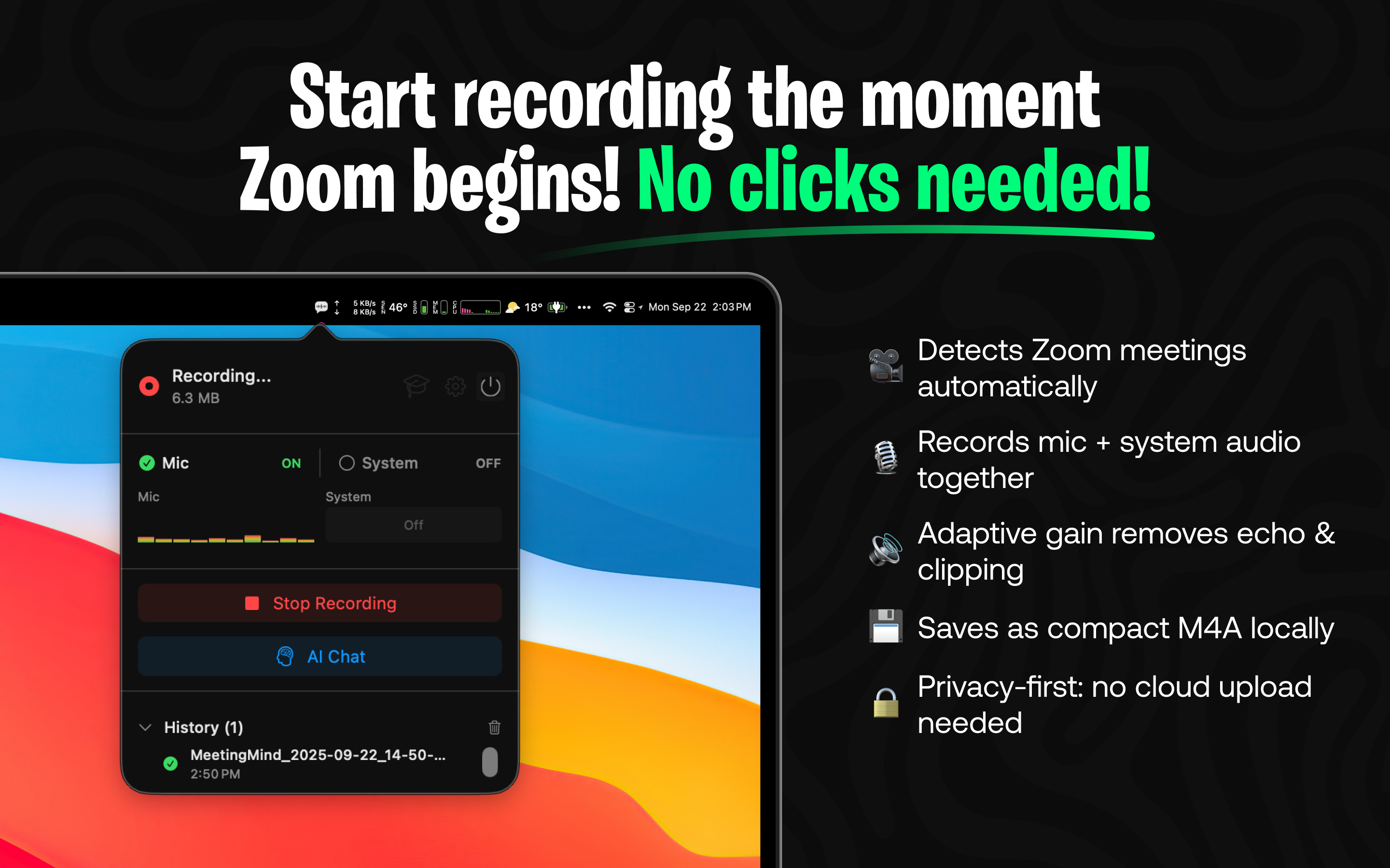 Meeting Mind Recording Interface