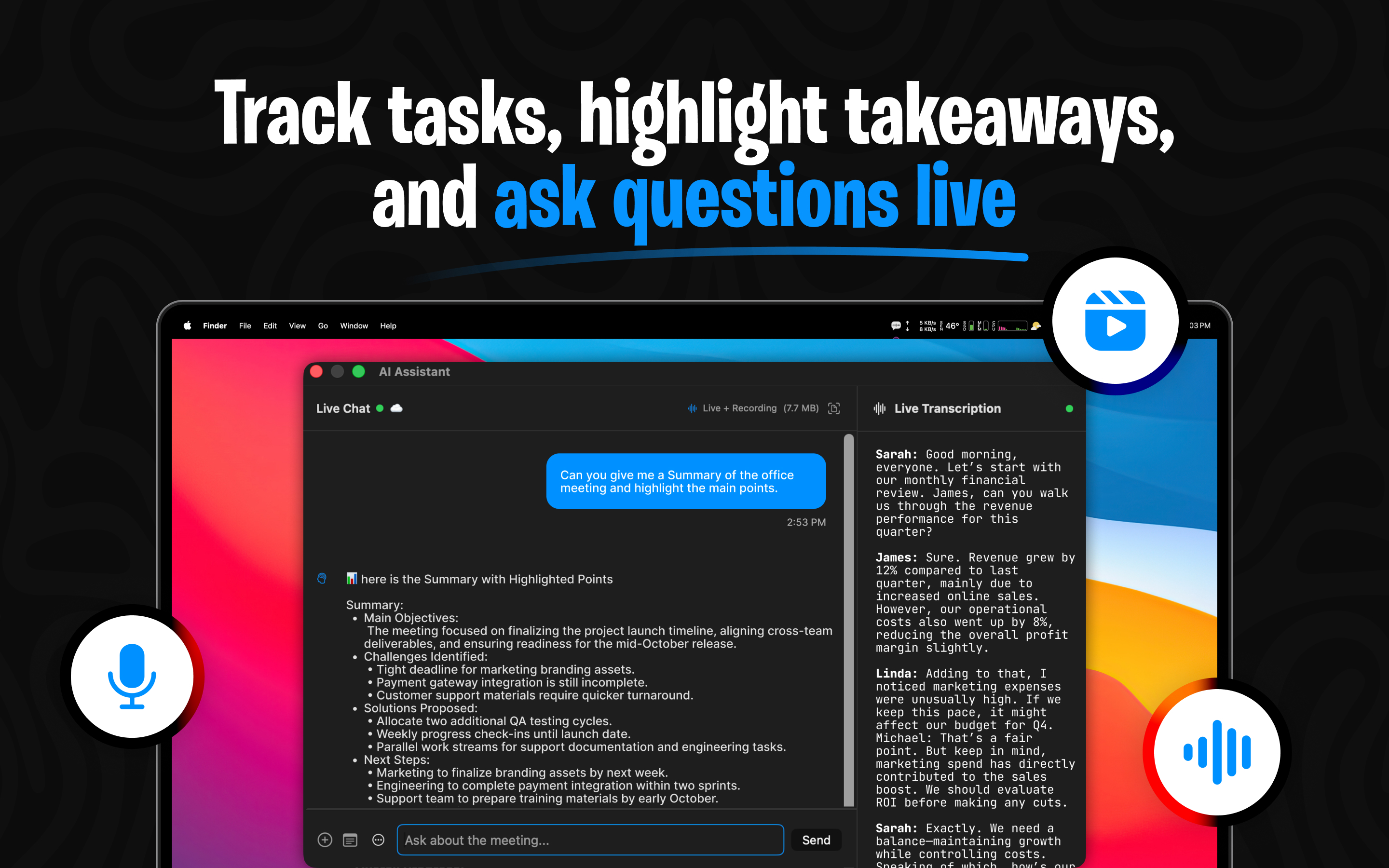 Live Transcription and Notes